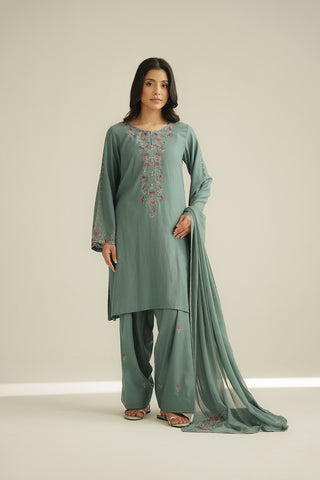 3 Piece Lawn Karandi Embroidered Suit (CS0464)