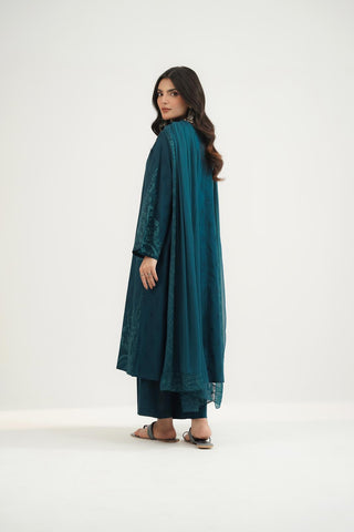 3 Piece Dobby Cotton Embroidered Suit (CS0477)