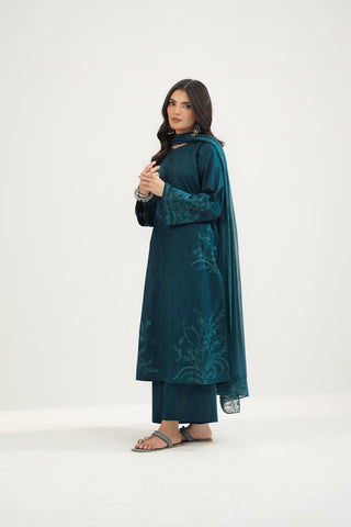 3 Piece Dobby Cotton Embroidered Suit (CS0477)