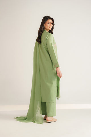 3 Piece Cotton Jacquard Embroidered Suit (CS0485)