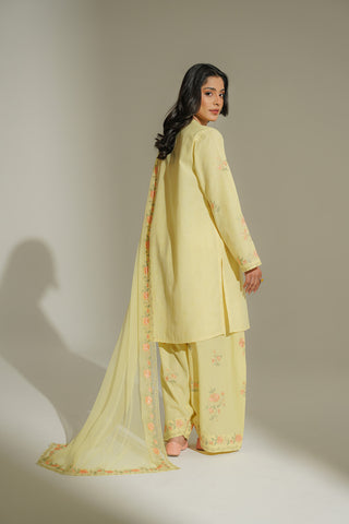 3 Piece Cotton Embroidered Suit (CS0487)