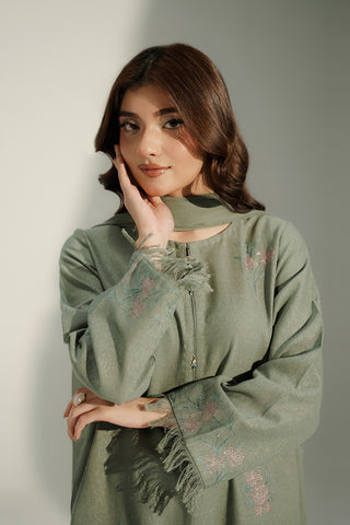 3 Piece Cotton Karandi Embroidered Suit (CS0493)