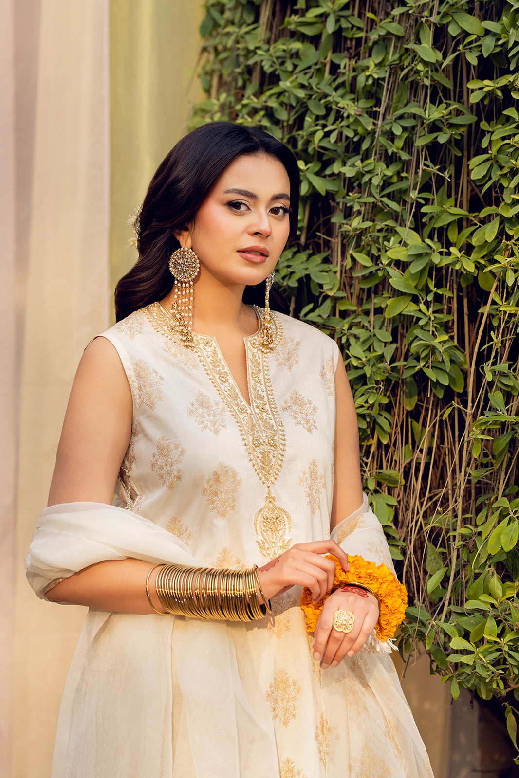 white christmas dresses Elegant Formal Pakistani Dress in Ice White Shade Online – Nameera by Farooq main image 0