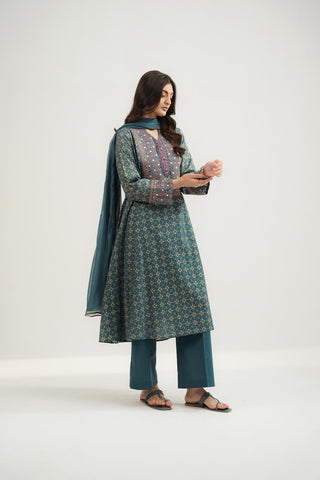 3 Piece Printed Lawn Embroidered Suit (CS0526)