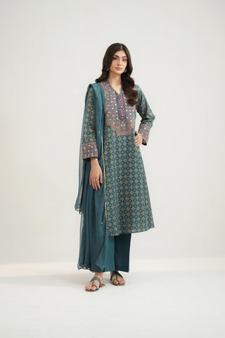 3 Piece Printed Lawn Embroidered Suit (CS0526)