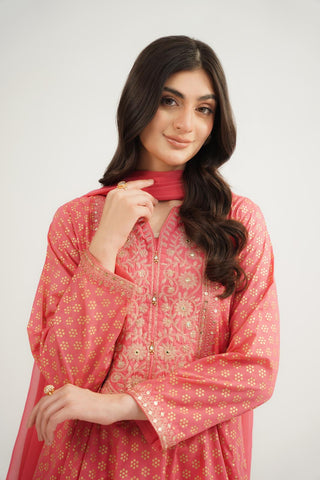 3 Piece Printed Lawn Embroidered Suit (CS0527)