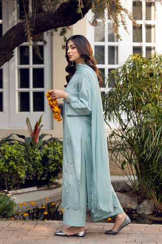 3 Piece Cotton Rip Stop Embroidered Suit (CS0529)