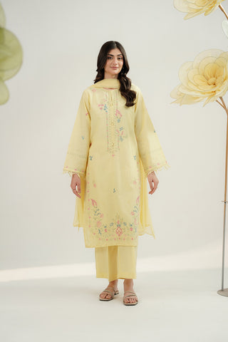 3 Piece Cotton Rip Stop Embroidered Suit (CS0534)