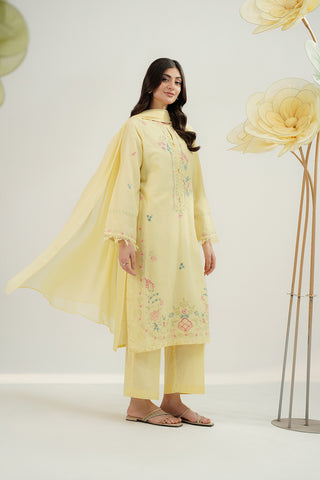 3 Piece Cotton Rip Stop Embroidered Suit (CS0534)