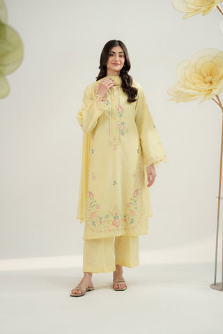 3 Piece Cotton Rip Stop Embroidered Suit (CS0534)
