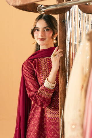3 Piece Printed Lawn Embroidered Suit (CS0552)
