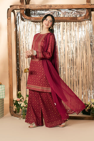 3 Piece Printed Lawn Embroidered Suit (CS0552)