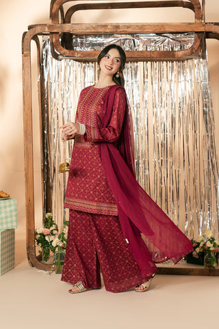3 Piece Printed Lawn Embroidered Suit (CS0552)