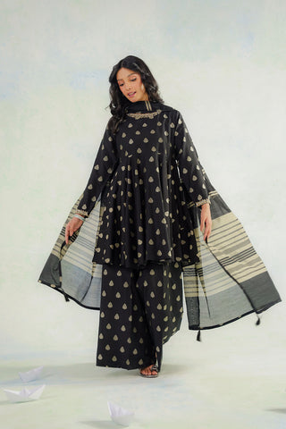 3 Piece Cotton Silk Embroidered Suit (CS0609)