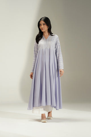1 Piece Lawn Embroidered Flared Frock (CS0617)