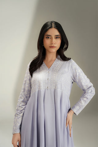 1 Piece Lawn Embroidered Flared Frock (CS0617)