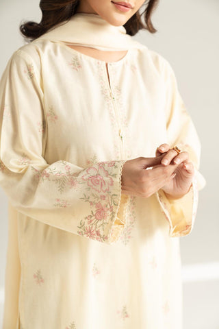 3 Piece Cotton Dobby Embroidered Suit (CS0627)