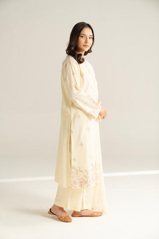3 Piece Cotton Dobby Embroidered Suit (CS0627)