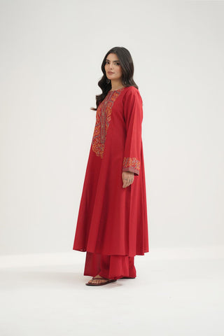 2 Piece Dobby Cotton Embroidered Suit (CS0633)