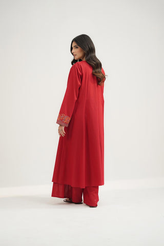 2 Piece Dobby Cotton Embroidered Suit (CS0633)