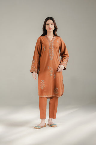 2 Piece Slub Khaddar Embroidered Suit (CS0681)