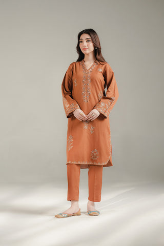 2 Piece Slub Khaddar Embroidered Suit (CS0681)