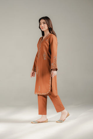 2 Piece Slub Khaddar Embroidered Suit (CS0681)