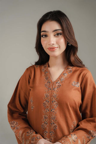 2 Piece Slub Khaddar Embroidered Suit (CS0681)
