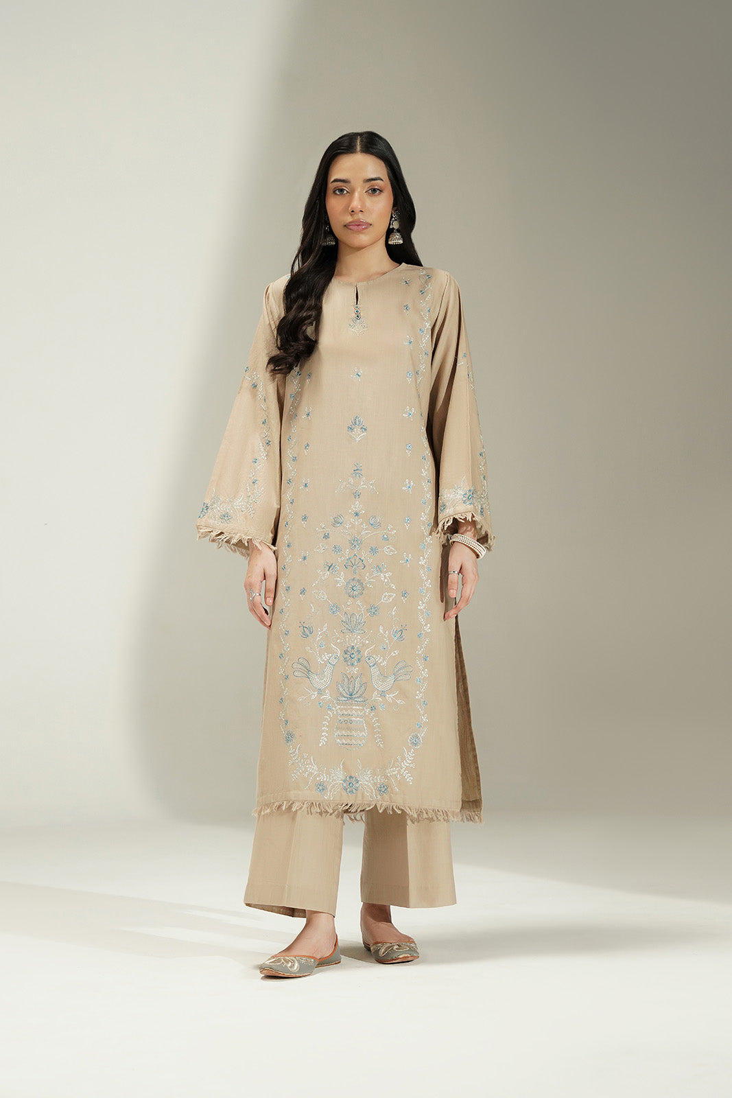 2 Piece Slub Khaddar Embroidered Suit (CS0708)