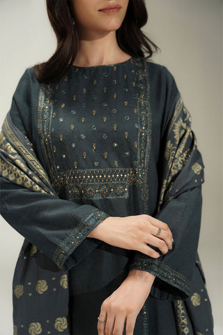 3 Piece Cotton Karandi Embroidered Suit (CS0710)