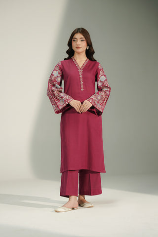 2 Piece Slub Khaddar Embroidered Suit (CS0720)