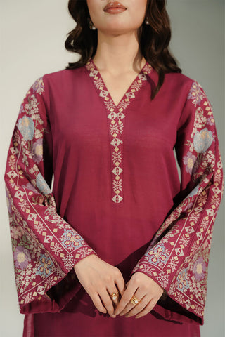 2 Piece Slub Khaddar Embroidered Suit (CS0720)