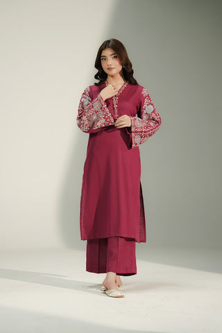 2 Piece Slub Khaddar Embroidered Suit (CS0720)