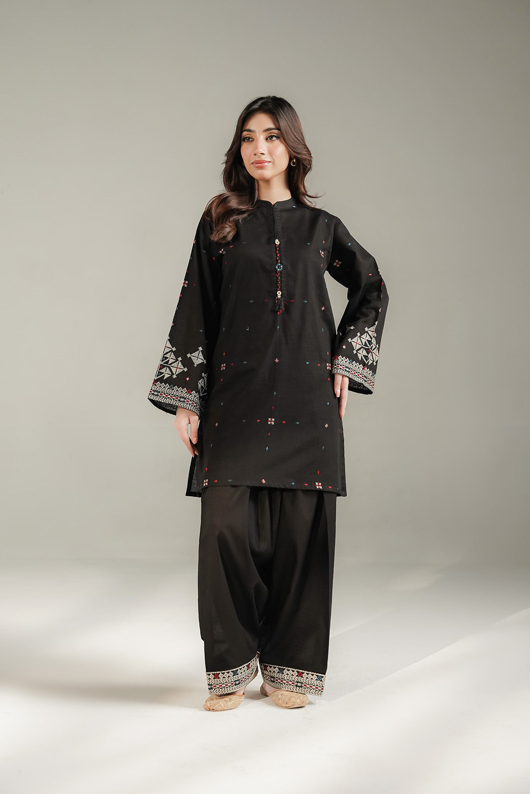 2 Piece Slub Khaddar Embroidered Suit (CS0721)
