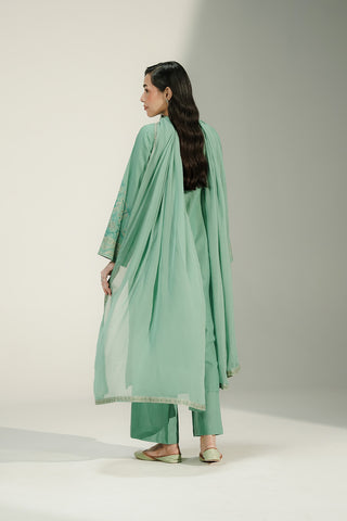 3 Piece Slub Khaddar Embroidered Suit (CS0727)