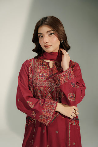 3 Piece Lawn Karandi Embroidered Suit (CS0728)