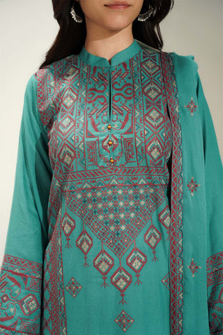 3 Piece Lawn Karandi Embroidered Suit (CS0743)