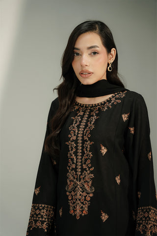 3 Piece Cotton Karandi Embroidered Suit (CS0744)