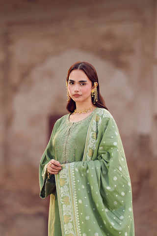 3 Piece Cotton Karandi Embroidered Suit (CS0747)