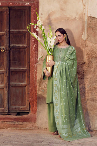 3 Piece Cotton Karandi Embroidered Suit (CS0747)