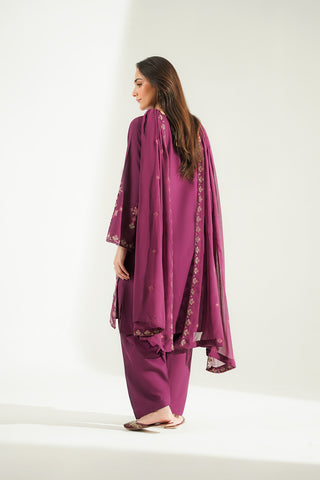 3 Piece Slub Khaddar Embroidered Suit (CS0755)