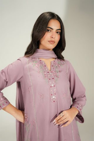 3 Piece Slub Khaddar Embroidered Suit (CS0781)