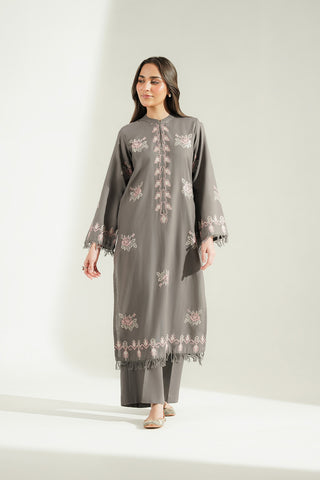 2 Piece Slub Khaddar Embroidered Suit (CS0786)