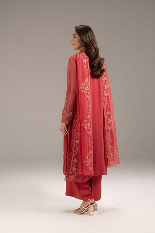 3 Piece Chiffon Embroidered Suit (FL0105)
