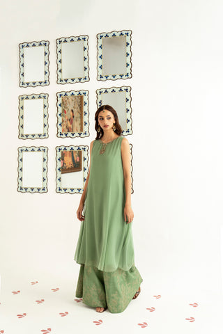 2 Piece Chiffon Embroidered Suit (FS0069)
