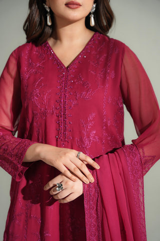 3 Piece Chiffon Embroidered Suit (FL0189)