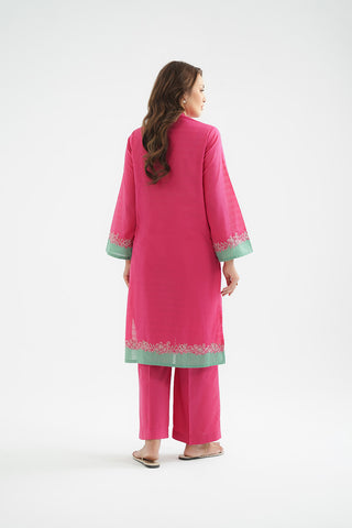 2 Piece Strip Cotton Embroidered Suit (CP0442)