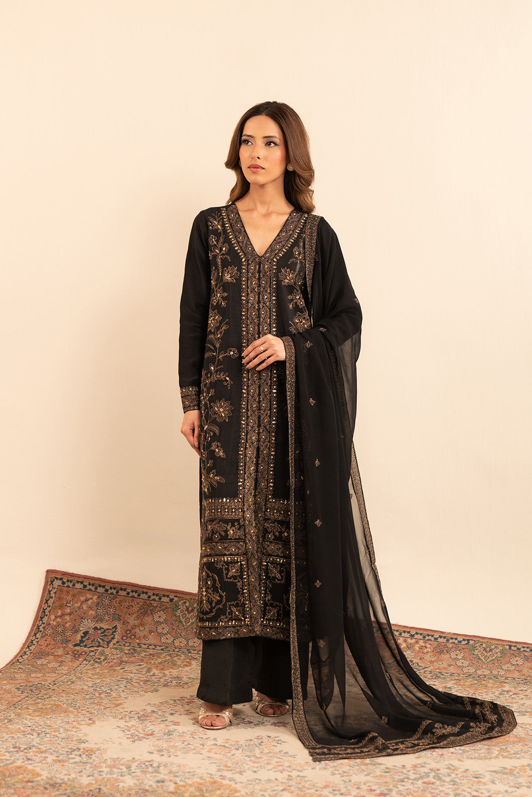 2 Piece  Silk Embroidered (FL0018)