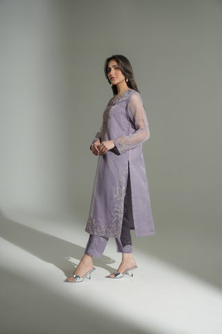 2 Piece Organza Embroidered Suit (FL0186)