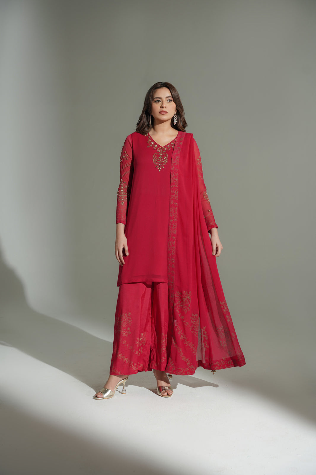 red formal dress with gloves LaDivine CD886 Prom Dress - Ocean Blue main image 1